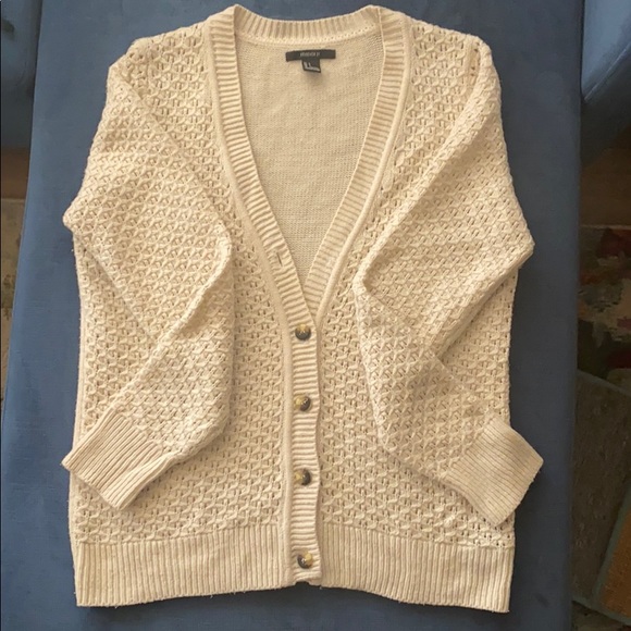 Forever 21 Sweaters - Off-white Knitted Cardigan